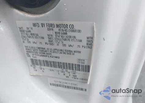 2015 Ford F-250 Xlt из США, поврежденный, VIN 1FT7X2B60FEA21482